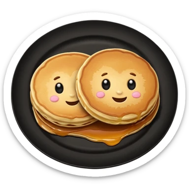 TWO Pancakes in a black plate sticker