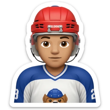 Hockey player in Bulldogs Jersey sticker