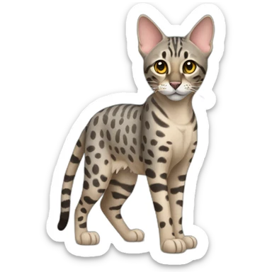 Savannah Cat Full Body grey sticker
