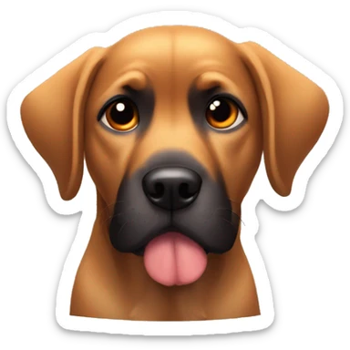 black dog, big jowls, sad puppy eyes, wings, winged dog, angel wings,red collar sticker