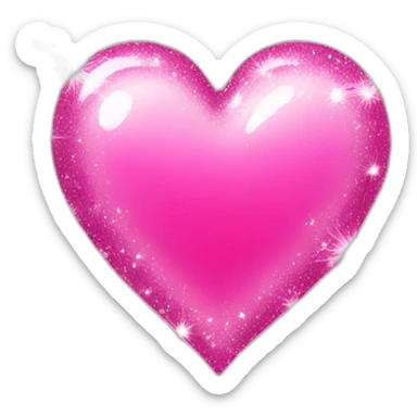 Sparkle with pink heart  sticker