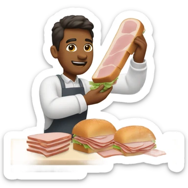guy serving ham sandwich  sticker