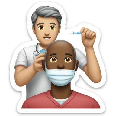 Man injecting vaccine  sticker