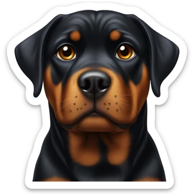 Rottweiler girl with puppy dog eyes sticker