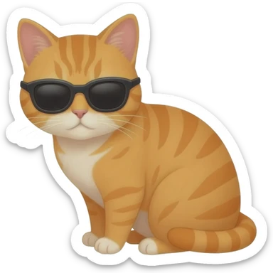 Cat wearing sunglasses sticker