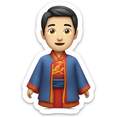Chinese Man, With A Traditional Chinese Clothes, Asian Accent sticker