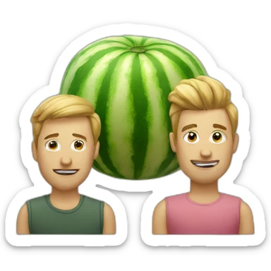 Two melons on man sticker