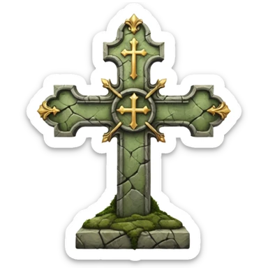 Dark Fantasy church cross sticker