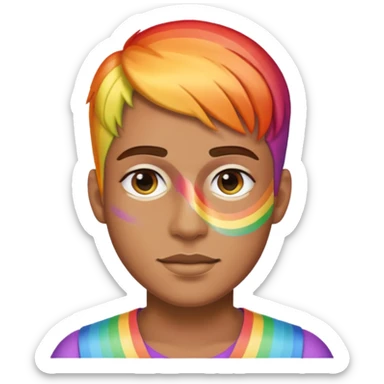 Rainbow trans man sticker
