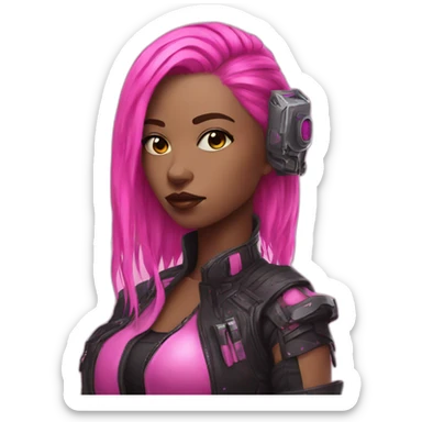 pink cyberpunk girl sticker