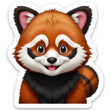 red panda with judge hair sticker