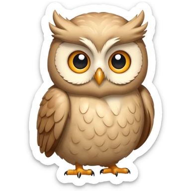owl hugs own beige sticker