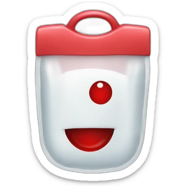 blood in a soft medical bag sticker