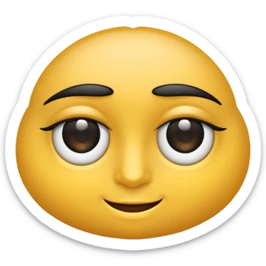 Un emoji de dos ojos grandes y expresivos, con pupilas negras y un ligero brillo. El estilo debe ser simple y limpio, con un contorno suave. El fondo es transparente sticker