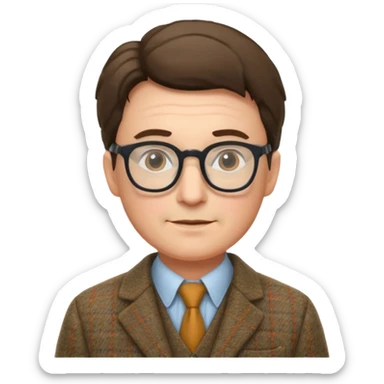 professor with glasses sticker