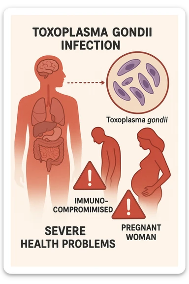 Toxoplasma gondii, infetta uomo immunodepresso e donne incinta. Causando gravi problemi sticker