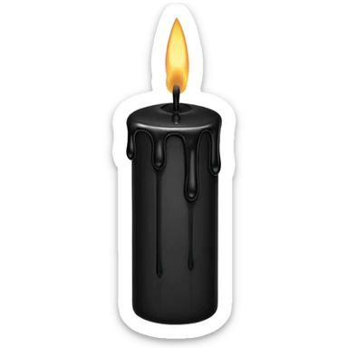 Thin and long black Candle dripping wax  sticker
