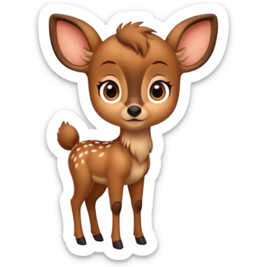 A cute full body Bambi  sticker