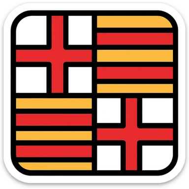Barcelona flag as a colored icon with clean lines, no text sticker