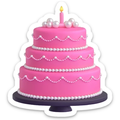 pink cake decorated with pearls sticker