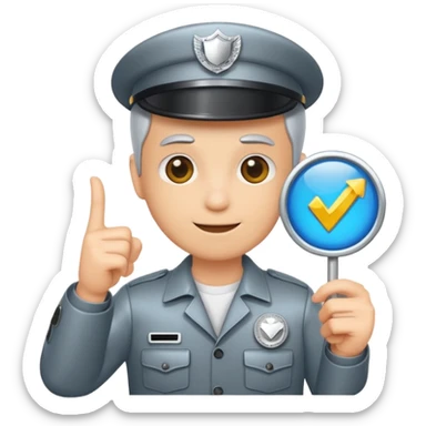 Holding a verified badge with government sign sticker