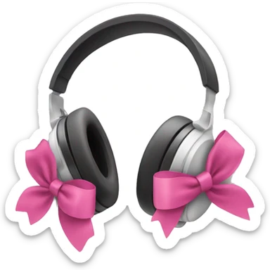 headphones whit two pink bows sticker