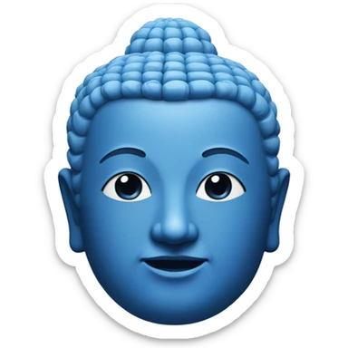 blue budha head  sticker