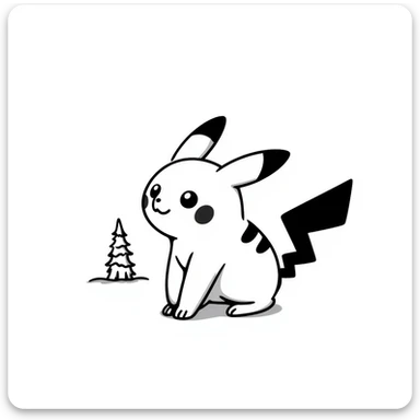 pikachu, sketchy lines, hand drawn doodle style sticker