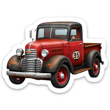 Standard Oil 35 Chevy Rat truck hot rod  sticker