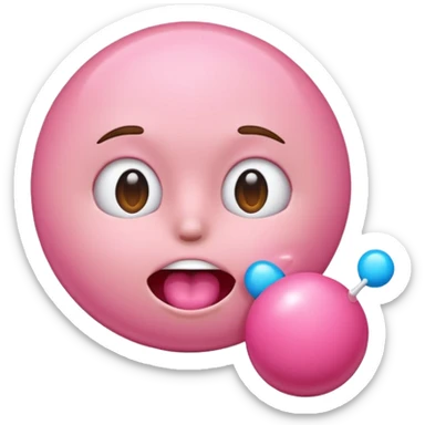 Emoji blowing bubblegum sticker