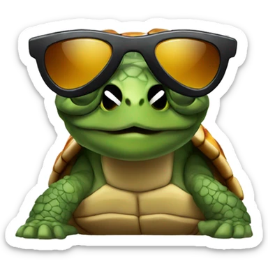 tortoie with sunglasses sticker