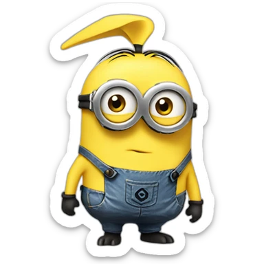 Minion with Pikachu ears and tail sticker