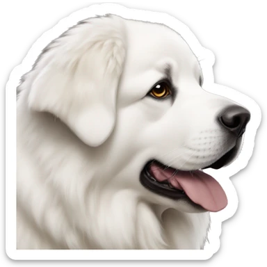 Great Pyrenees with a little brown on its ears sticker