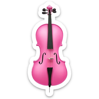 pink cello with a bow sticker