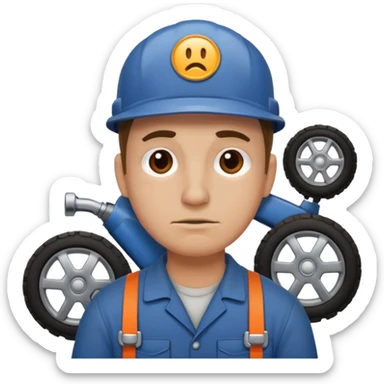 Mechanic having a hard day sticker
