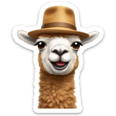 alpaca con il cappello sticker