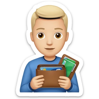 ligth man with wallet in hand sticker