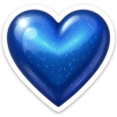 glitter heart dark blue sticker