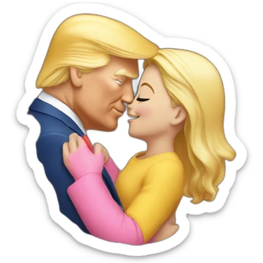 trump kissing his daughter, positivity, inclusiveness sticker