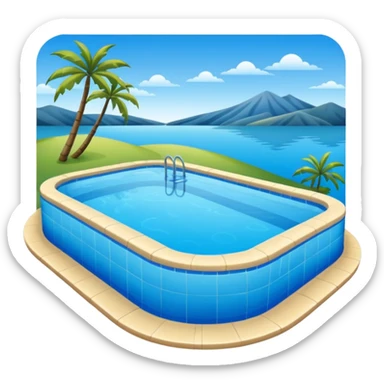  piscina con paisaje  sticker