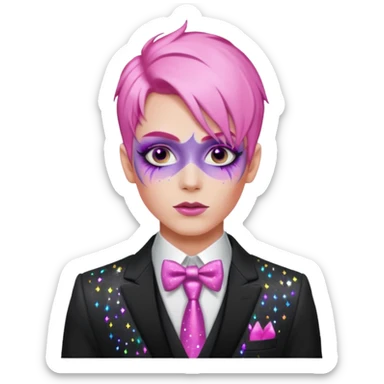 pink hair drag king fabulous makeup with glitter sticker