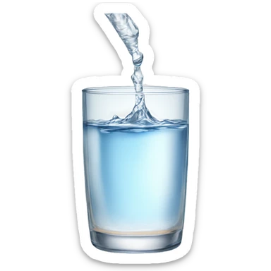 Cup of water poured into a beautiful clear glass  sticker