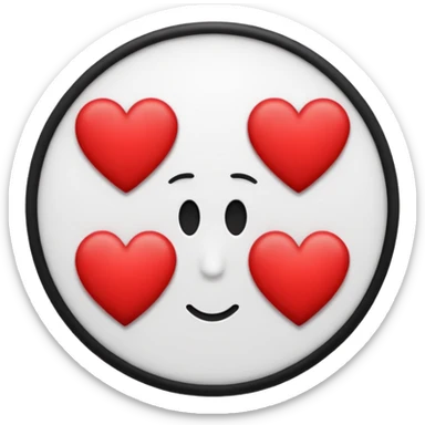 3 heart shape and 3 circular lines forming a circle of face  sticker