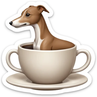 Greyhound in a coffee cup sticker