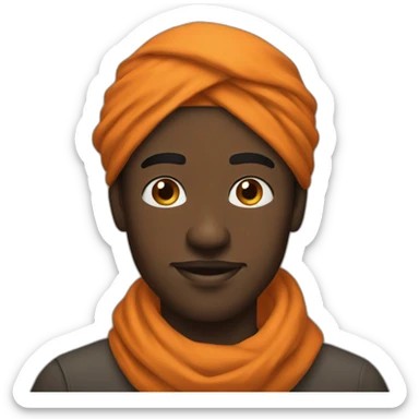black man with orange turban sticker