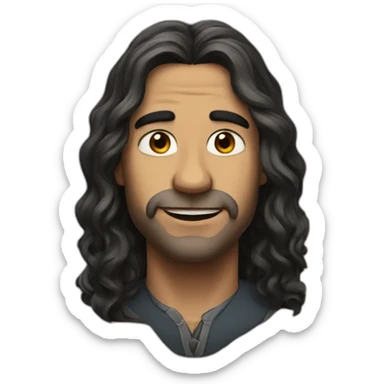 Gerald of rivia with long hair from Netflix portrait sticker
