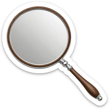 hand mirror, polished silver chrome, erotic vanity aesthetic sticker