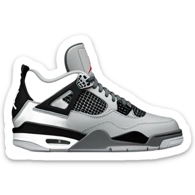 Jordan 4 shoe gray sticker