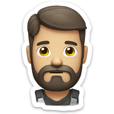 bearded man holding phone frowning sticker