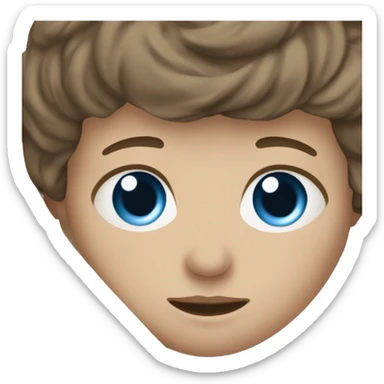 Twin newborn boys brown hair blue eyes wrapped in a blanket  sticker